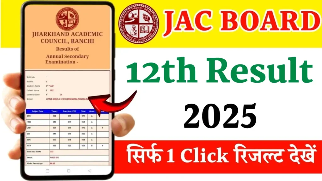Jharkhand Academic Council JAC 12th Result 2025 @jac.jharkhand.gov.in